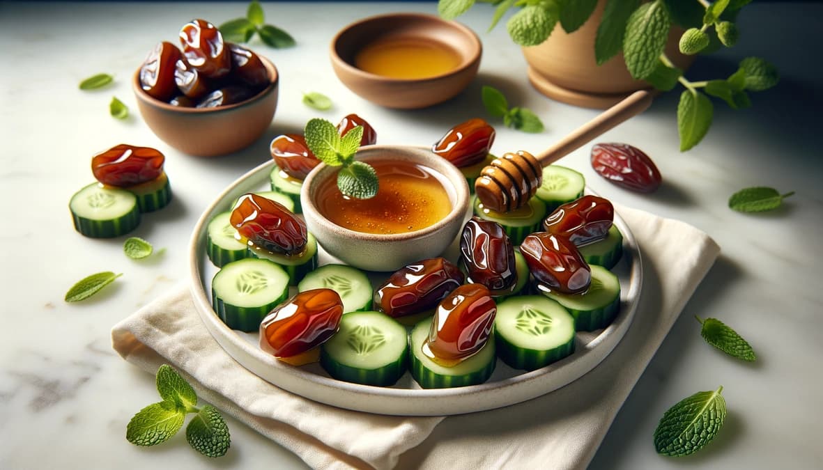 Honey-Glazed Date and Cucumber Bites Recipe