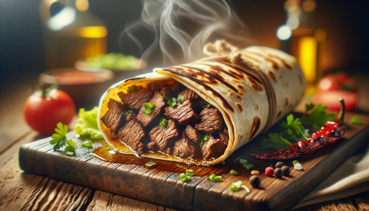 Sizzling Beef & Olive Oil Burrito Recipe