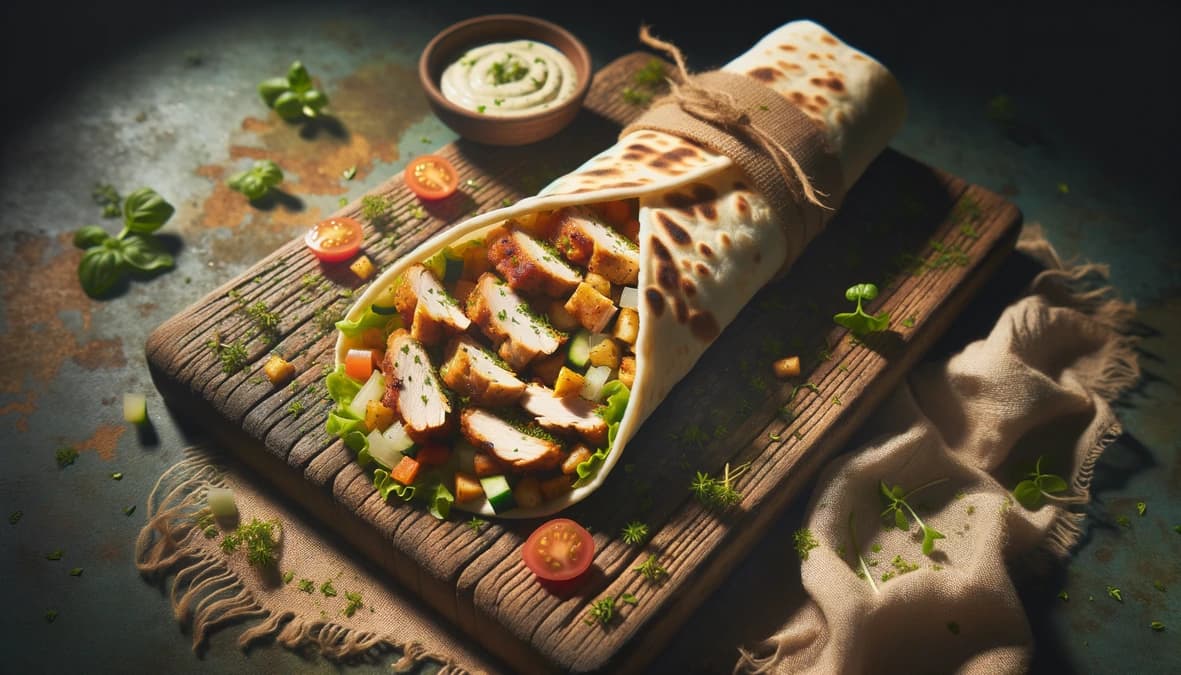 Garlic-Infused Chicken Shawarma Wrap Recipe